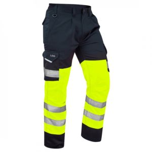 Leo Bideford ISO 20471 Class 1 Cargo Trouser Yellow/Navy # LBY