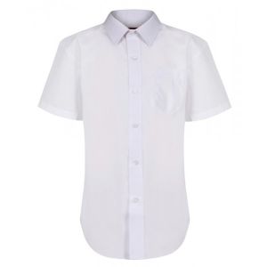 Winterbottom Boys Short Sleeve Non-iron Shirt - White - Twin Pack # TPS211