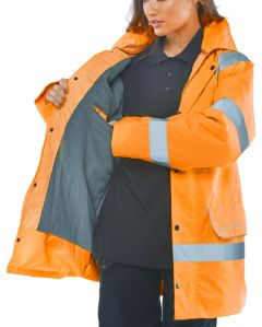 Beeswift Hi-vis Fleece Lined Traffic Jacket Orange # CTJFLOR