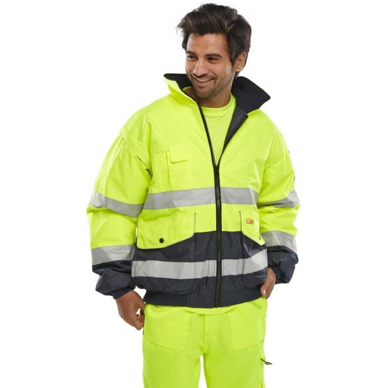 Hi-Vis Fleece Lined 3 In 1 Bomber Jacket # EBJ